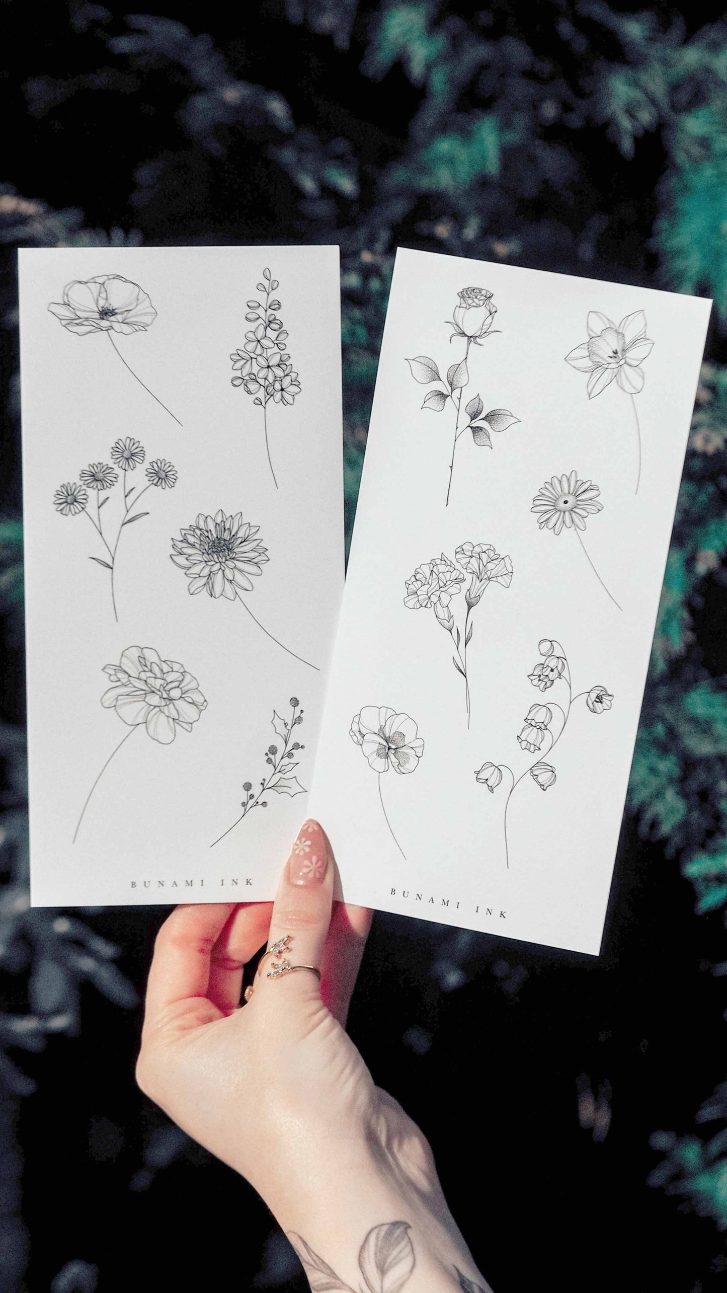 Birthflowers full year set, temporary tattoos