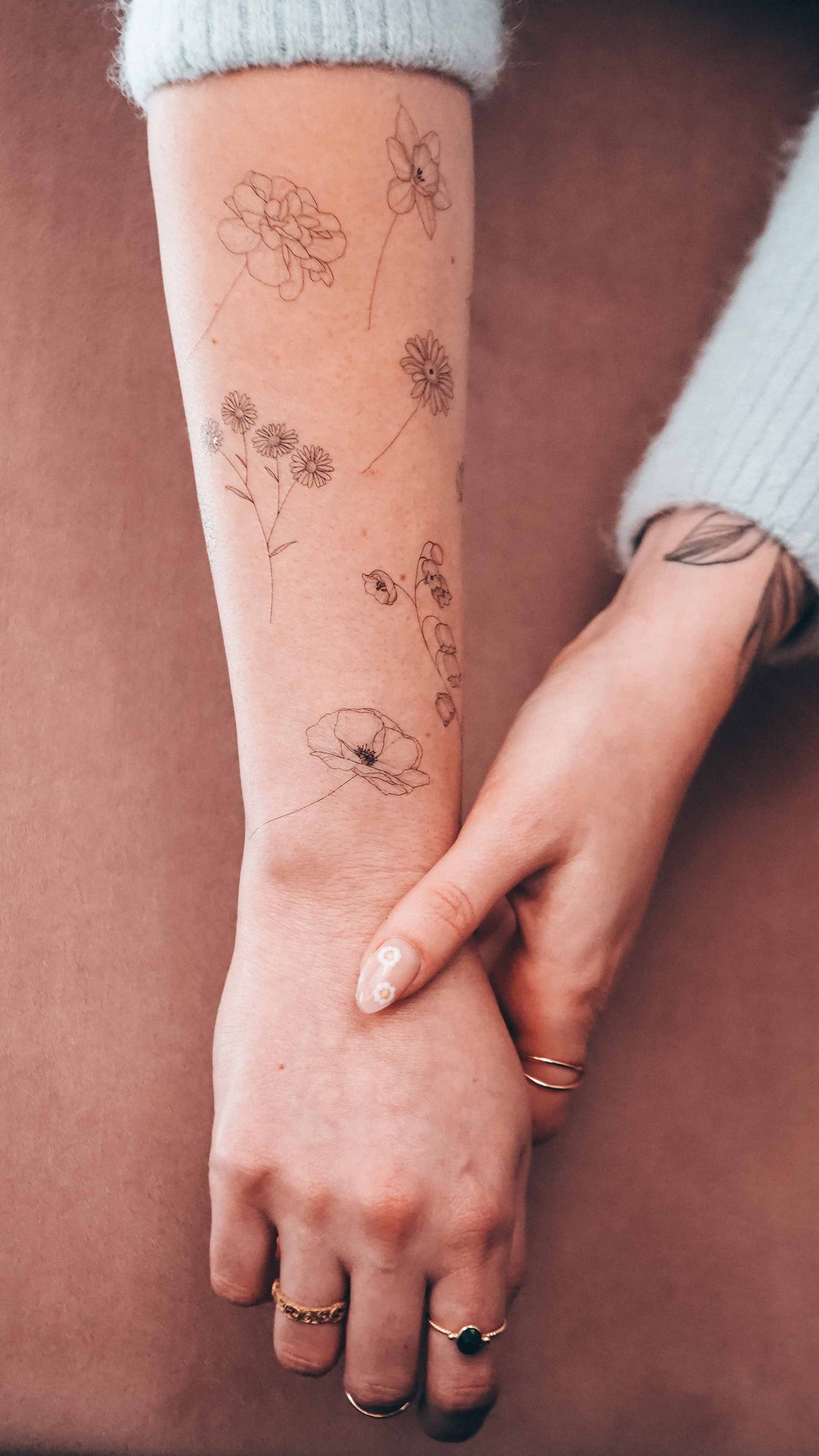 Birthflowers full year set, temporary tattoos