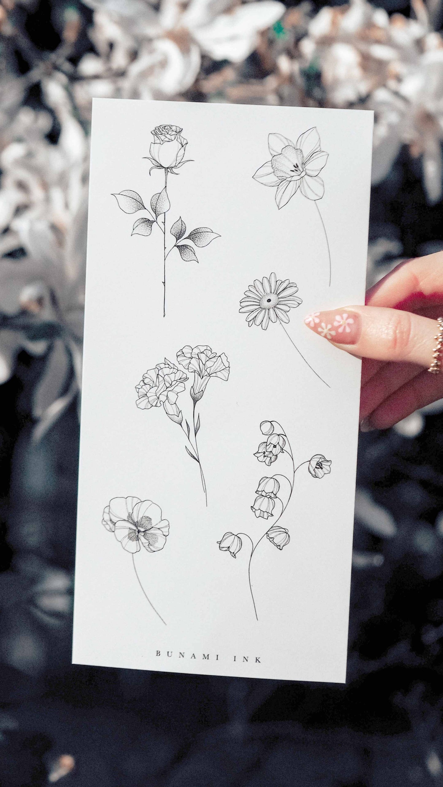 Birthflowers January–June, temporary tattoos